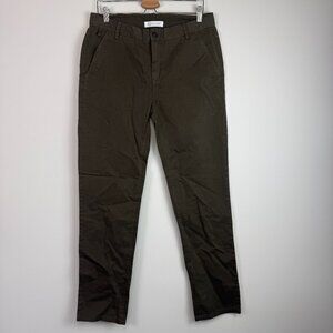 Everlane Men 100% Cotton Chino Preppy Office Work Pant Olive Green 32x32